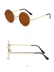 Unisex Classic Fashion Multi-Color Iridescent Outdoor Sunshade Sunglasses - Metal Round Frame UV Protection - Image 2